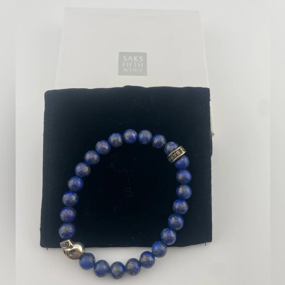 King Baby Lapis Lazuli Skull Bracelet – 925 Sterling Silver